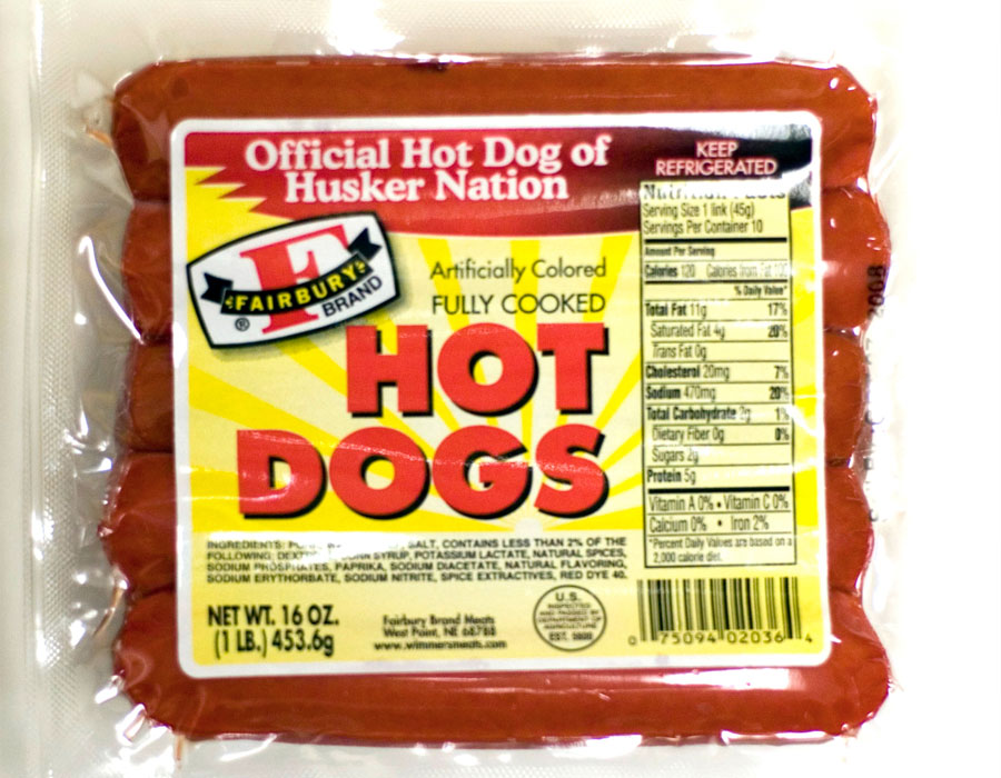 Fairbury Red Hot Dogs - 16oz